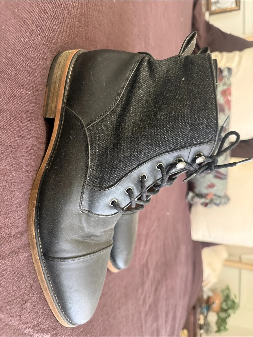 Call It Spring Men's Black and Brown Cap-Toe Chukka Boots